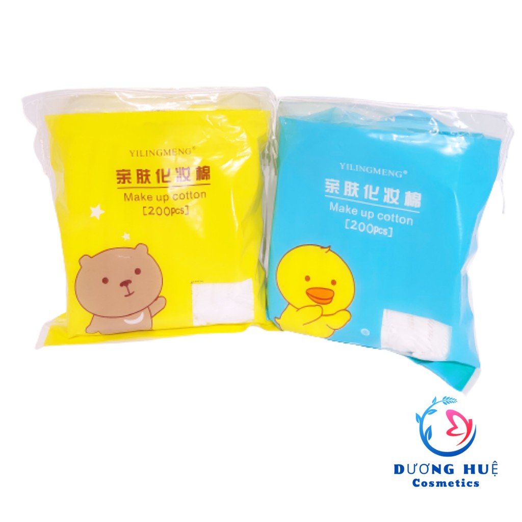 Bông Tẩy Trang Cotton Mềm Mại Gấu Thỏ Vịt Silubi 200 miếng (Chính hãng)