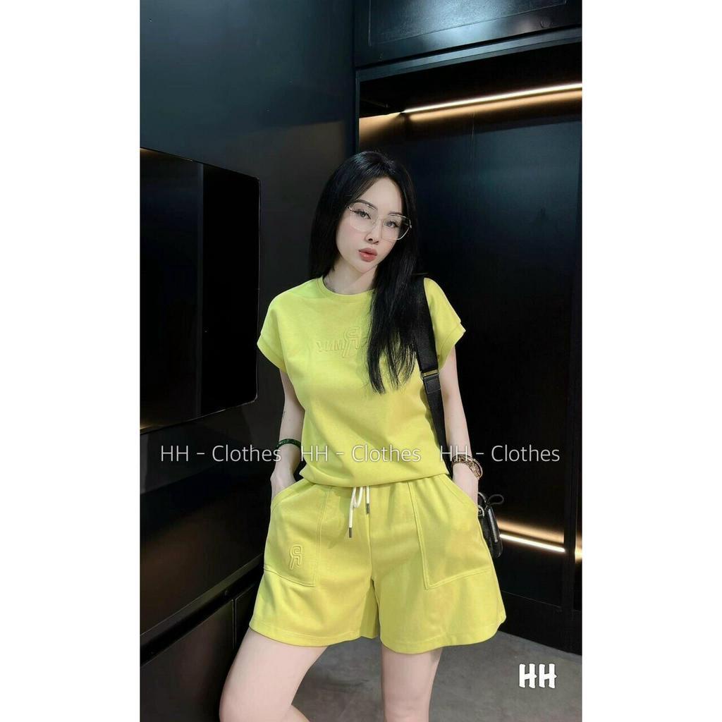 Bộ đồ nữ set quần đùi áo cộc nữ cổ tròn tay hến dáng suông form vừa chất cotton đẹp mầu sắc sặc sỡ nổi bật hot trend