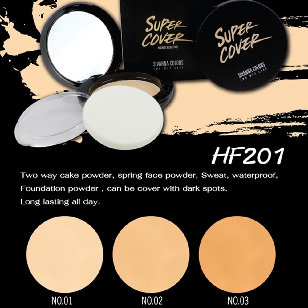 Phấn Nền Sivanna Colors Super Cover Two Way Cake 10g - 02 Natural Beige