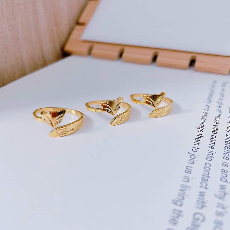 Nhẫn hồ ly titan mang không đen, không phai màu. May mắn, bình an, hạnh phúc 034.15