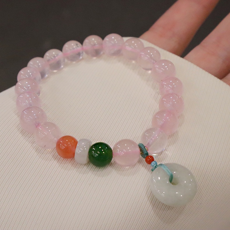 [Hàng Mới] Vòng Đeo Tay Thiết Kế Đính Pha Lê Hồng An Toàn Cho Nữ