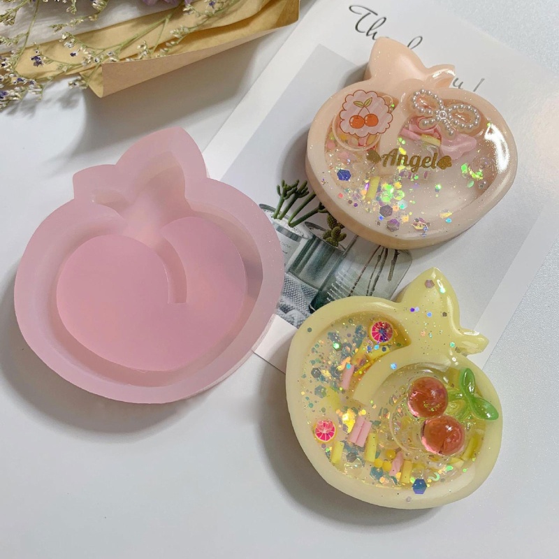 Khuôn Silicone Làm Móc Khóa Hình Quả Đào Xinh Xắn