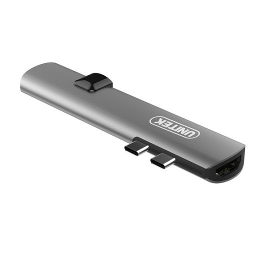 [Mã ELHACE giảm 4% đơn 300K] Ultra Slim Hub để mở rộng đa cổng D008a Type C -&gt; USB 3.0 + HDMI + LAN unitek D008A