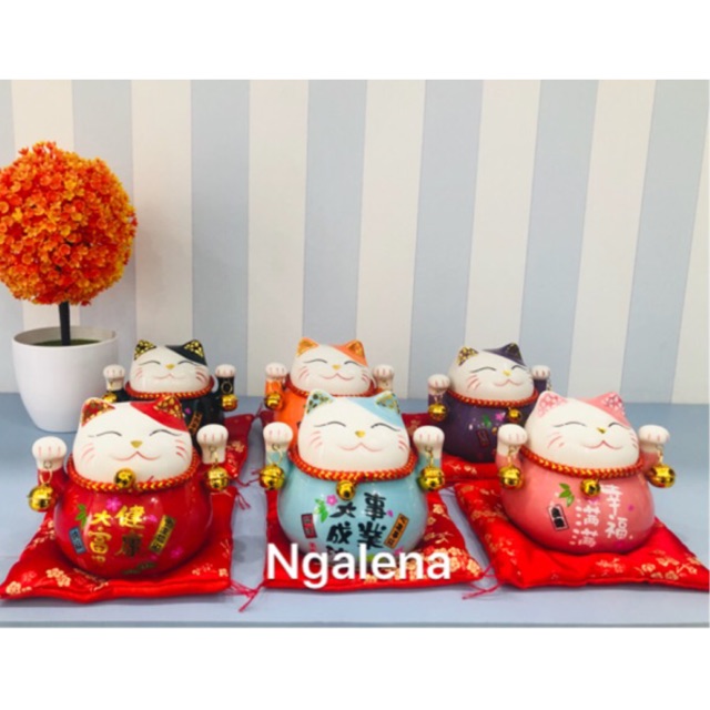 Mèo thần tài may mắn Maneki Neko 10cm (6 màu) | BigBuy360 - bigbuy360.vn