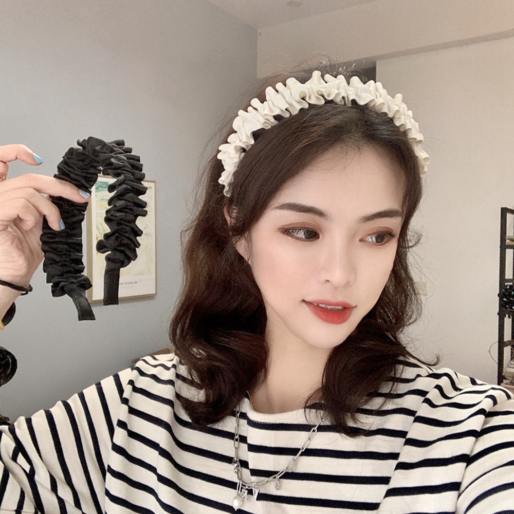 【COD】Băng Đô Cài Tóc Dạng Gấp Màu Trắng/ Đen Thời Trang Cho Nữ
