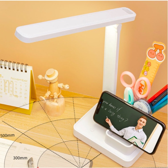 Đèn Bàn Học Đọc Sách Tích Điện Bảo Vệ Mắt Cảm Ứng 3 Chế Độ Sáng Có Thể Gấp Gọn