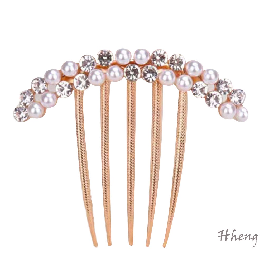 YADORNOS Kẹp Tóc Đính Đá Ngọc Trai Nhân Tạo Có Đính Đá Pha Lê 1 Cái