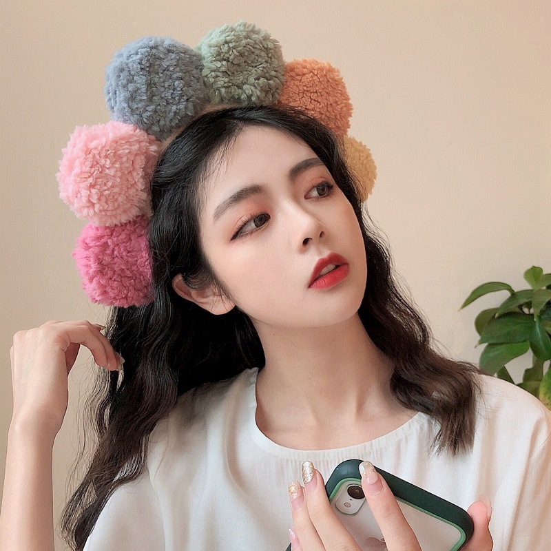 Băng đô rửa mặt đính hoa dễ thương thời trang