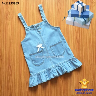Set áo sơ mi, yếm jean cho bé gái (28-42kg)