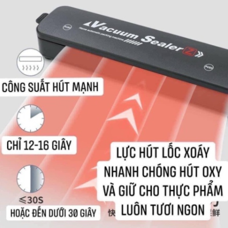 Máy Hút Chân Không Thực Phẩm Dùng Cho Gia ĐÌnh Dễ Sử Dụng Cầm Tay Vacuum Selaer Công Suất 90w Kêm Máy Hàn Miệng Túi