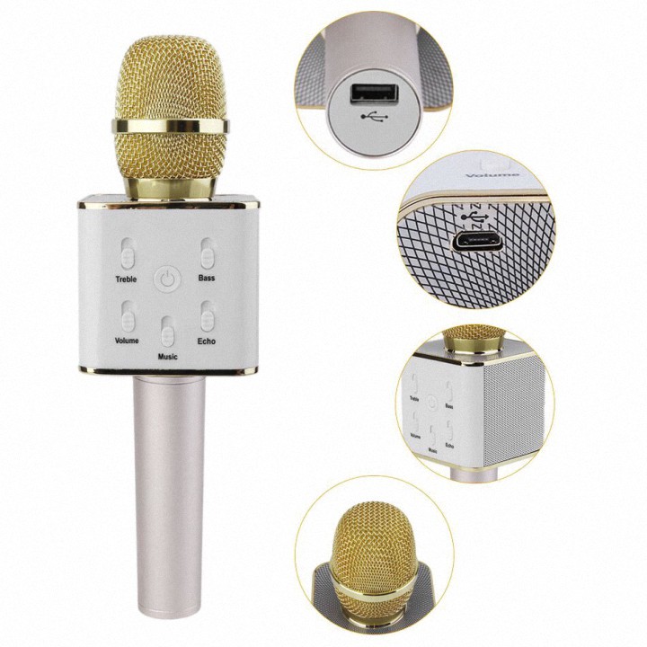 [ Q7 ] Micro Hát Karaoke Q7 Tích Hợp Loa Bluetooth Cầm Tay |Phutuan91