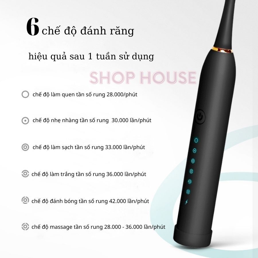 Bàn chải điện sonic x3 bản nâng cấp 6 chế độ đánh răng, bàn chải đánh răng tự động - SONIC X3