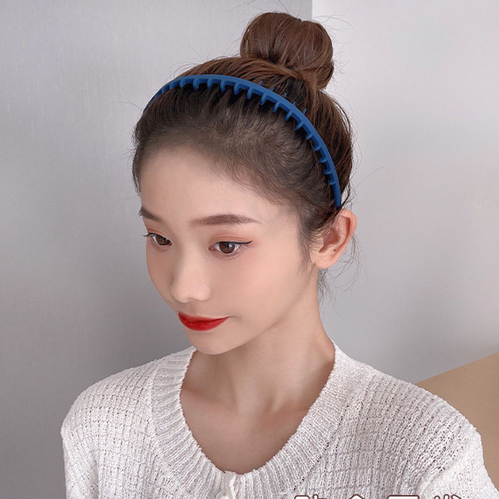 Băng Đô Cài Tóc Bằng Nhựa Màu Trơn Chống Trượt Phong Cách Hàn Quốc Cổ Điển Cho Nữ