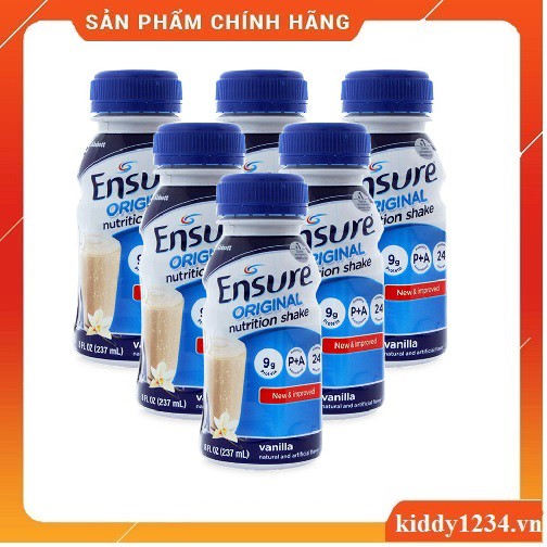 [Sale] Combo 6 chai sữa nước Ensure  237ml (HSD 2020)