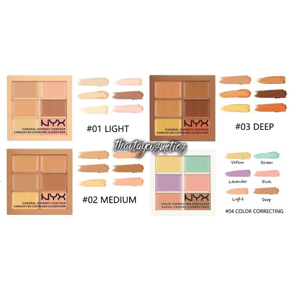 Bảng kem che khuyết điểm và tạo khối NYX Conceal Correct Contour Palette (1.5g) | BigBuy360 - bigbuy360.vn