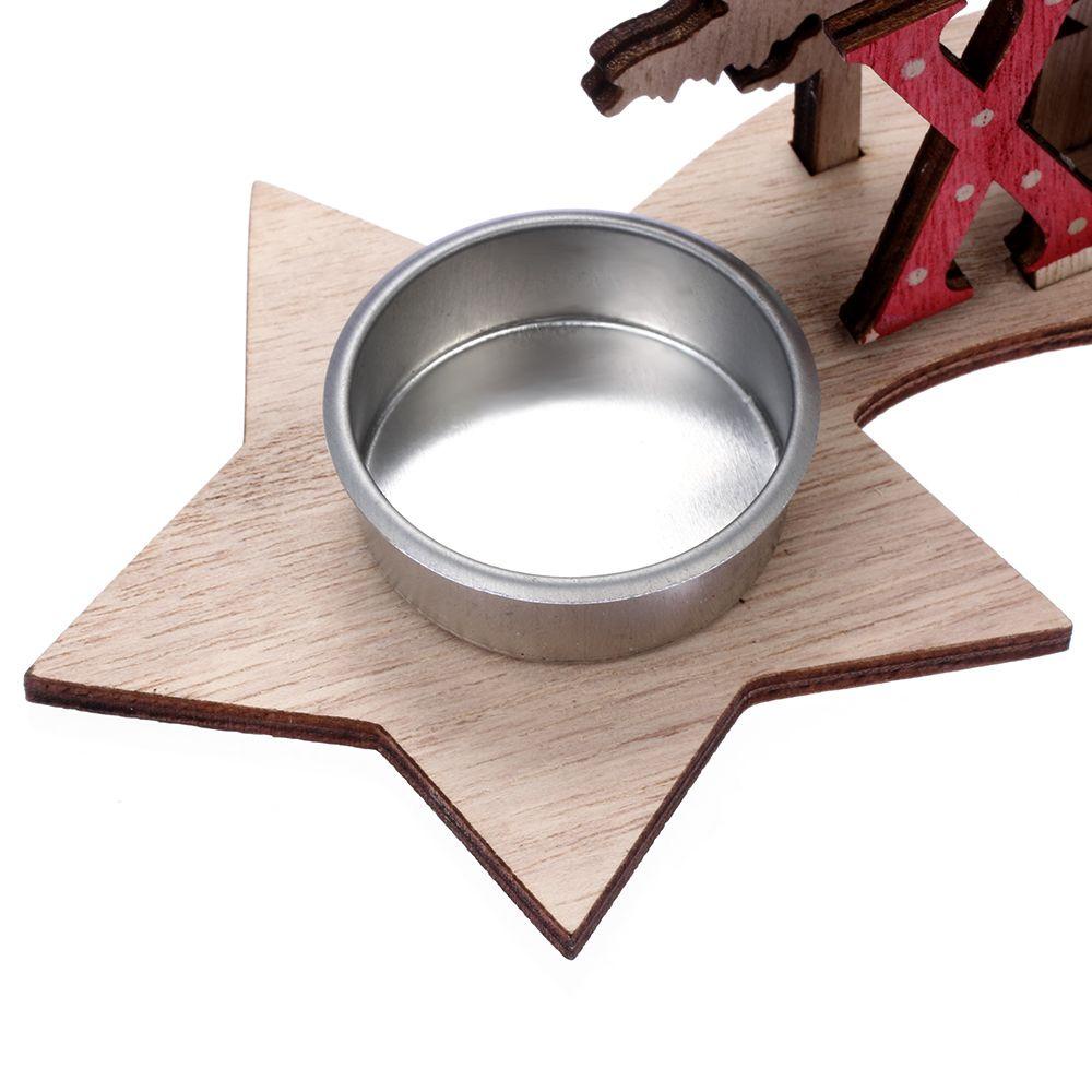 Đế Nến Màu Trắng &amp; Đỏ Hình Tuần Lộc DIY Trang Trí Nhà Dịp Giáng Sinh