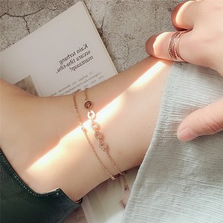 Lắc chân titan không đen không rỉ không phai màu chuỗi vòng tròn la mã