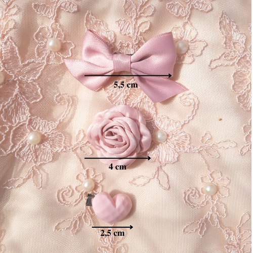 Set 6 Kẹp Tóc Hoa Hồng Trái Tim Thiết Kế Mới Ngọt Ngào Phong Cách Hàn Quốc HadyyKids CT38