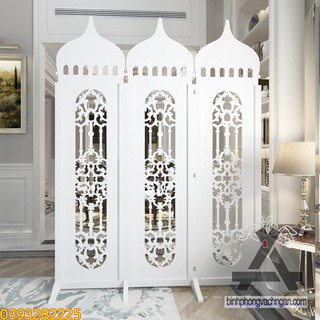 Vách Bình phong Lâu đài phong cách Châu Âu bộ 3 tấm