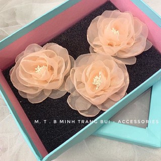 set hoa lụa cài đầu
