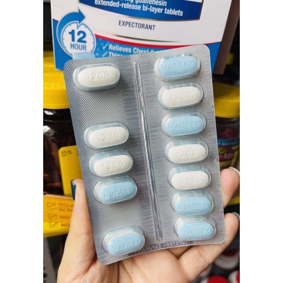 Viên uống cắt cơn ho có đàm, tức ngực 12 giờ Mucinex 1200MG Expectorant Mỹ - 56