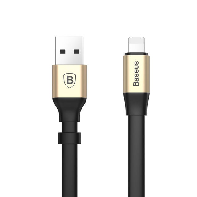 Cáp Baseus 23cm 2in1 MicroUSB & Lightning - Chính hãng - Chống rối chống xoắn (3 màu giao ngẫu nhiên)