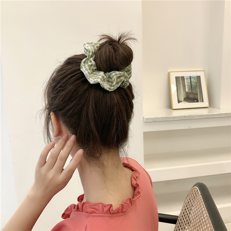 Dây buộc tóc họa tiết hoa phong cách Pháp retro xinh xắn thời trang dành cho nữ
