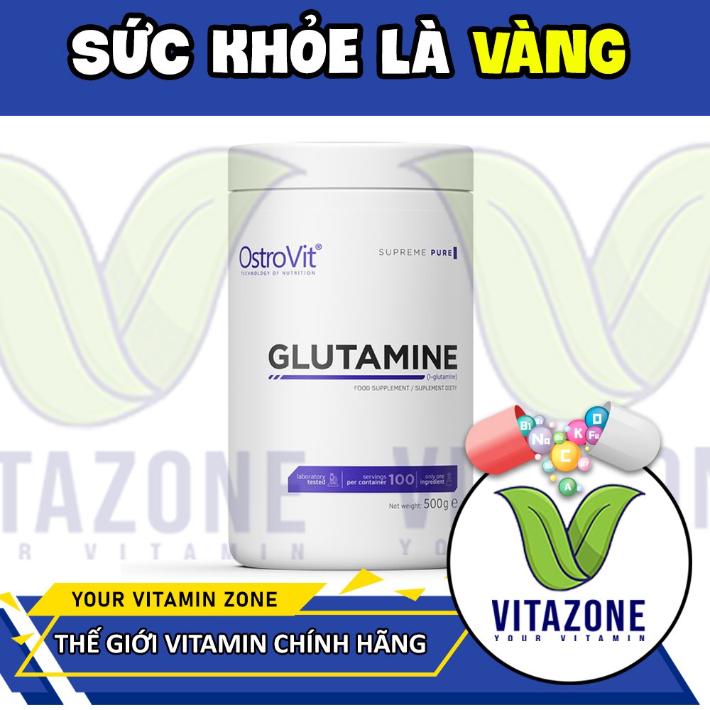 Thực phẩm bổ sung Ostrovit Glutamine 500g - Phục hồi cơ bắp nhanh sau tập 500g
