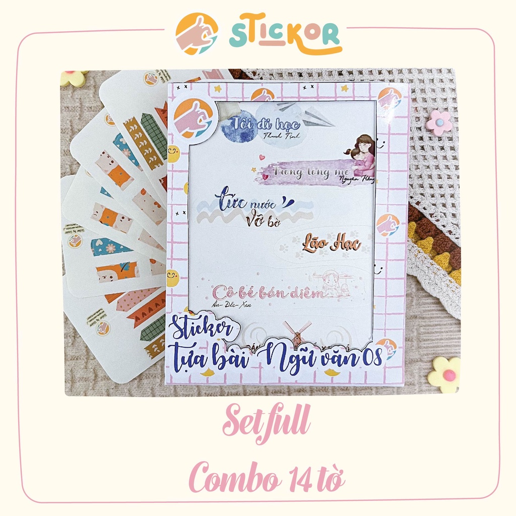 Sticker tựa bài Ngữ văn lớp 08