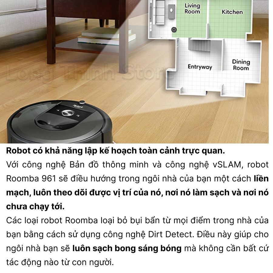 Robot hút bụi tự động irobot roomba 961