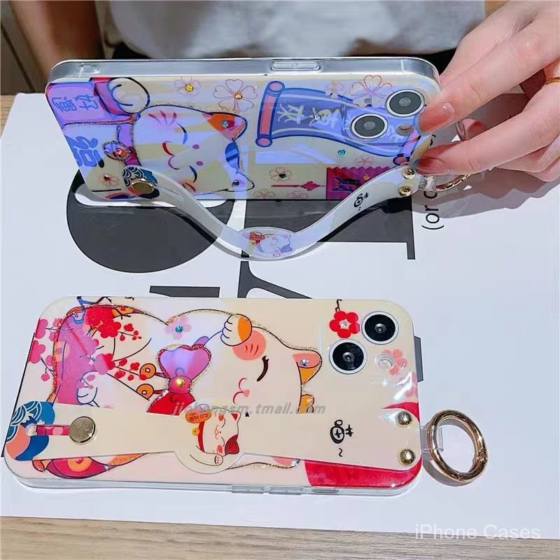Ốp Lưng Hình Mèo Cầu Tài Nhiều Mẫu Mã Cho Điện Thoại iphone x 11 12 13 14 15 pro max plus