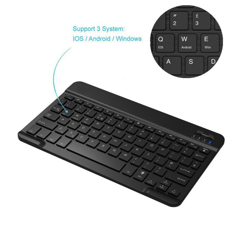 Bàn Phím Bluetooth Không Dây Có Đèn Led 7 Màu Cho Ipad Iphone Laptop Pc Tablet