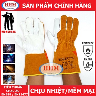 Găng tay da hàn tig dài tay Woksupas