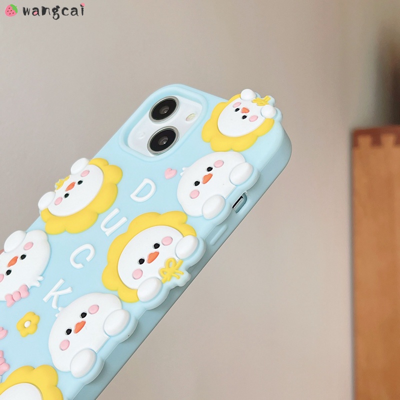 Ốp Điện Thoại Silicon Dẻo Họa Tiết Hoa/ Vịt/ Nơ Dễ Thương Cho iPhone 13 12 11 Pro Max XS Max XR X 7 8 6 6s Plus