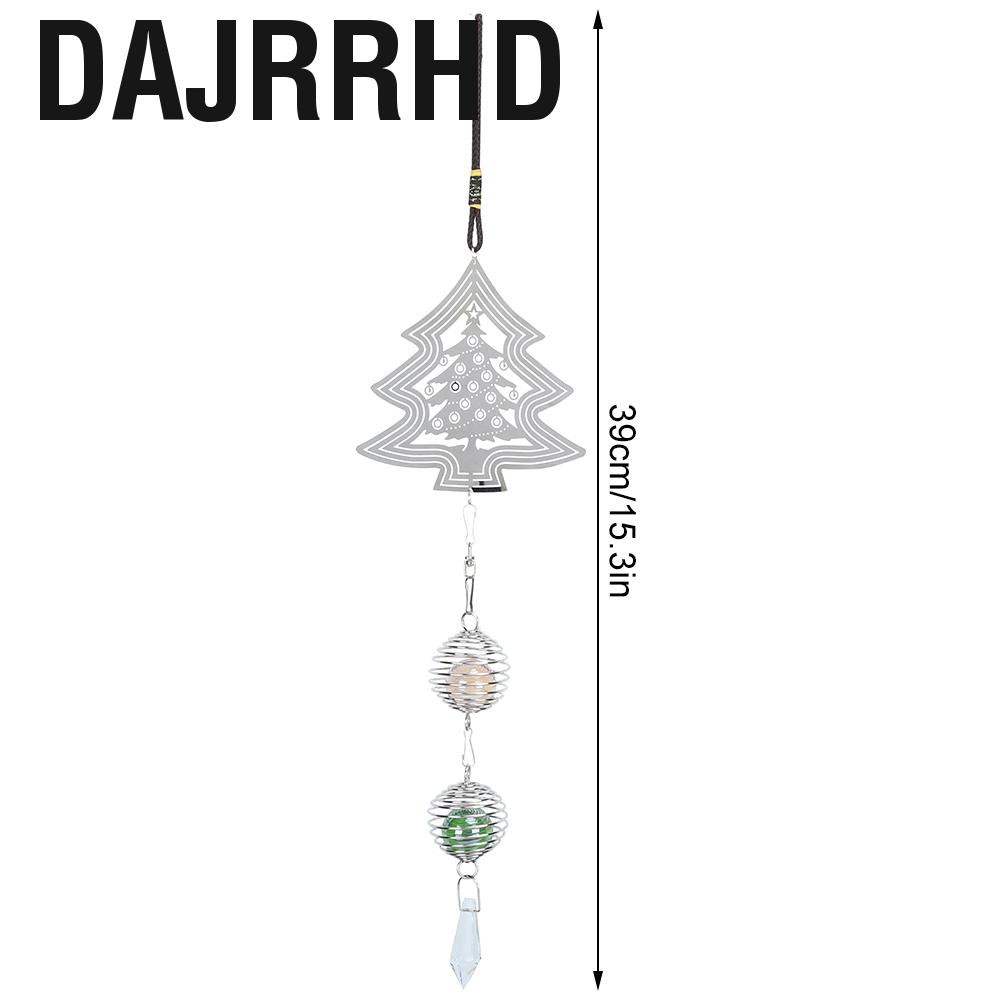 Dajrrhd Wind Chimes  Christmas Tree Shape Crystal Ball Outdoor Decor for Party Yard Office