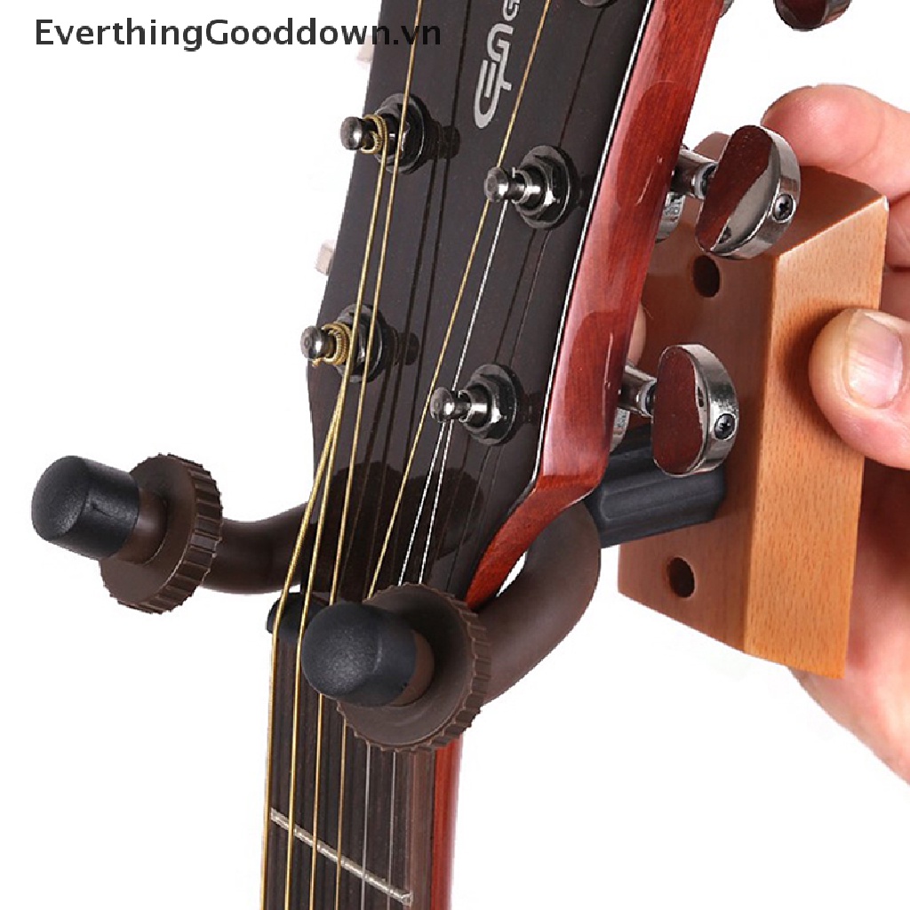 Everthingood Giá Đỡ Đàn Guitar Bằng Gỗ Trơn Có Móc Treo Tường Trưng Bày