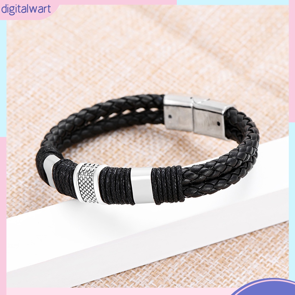 Vòng tay bện dây giả da thời trang Unisex