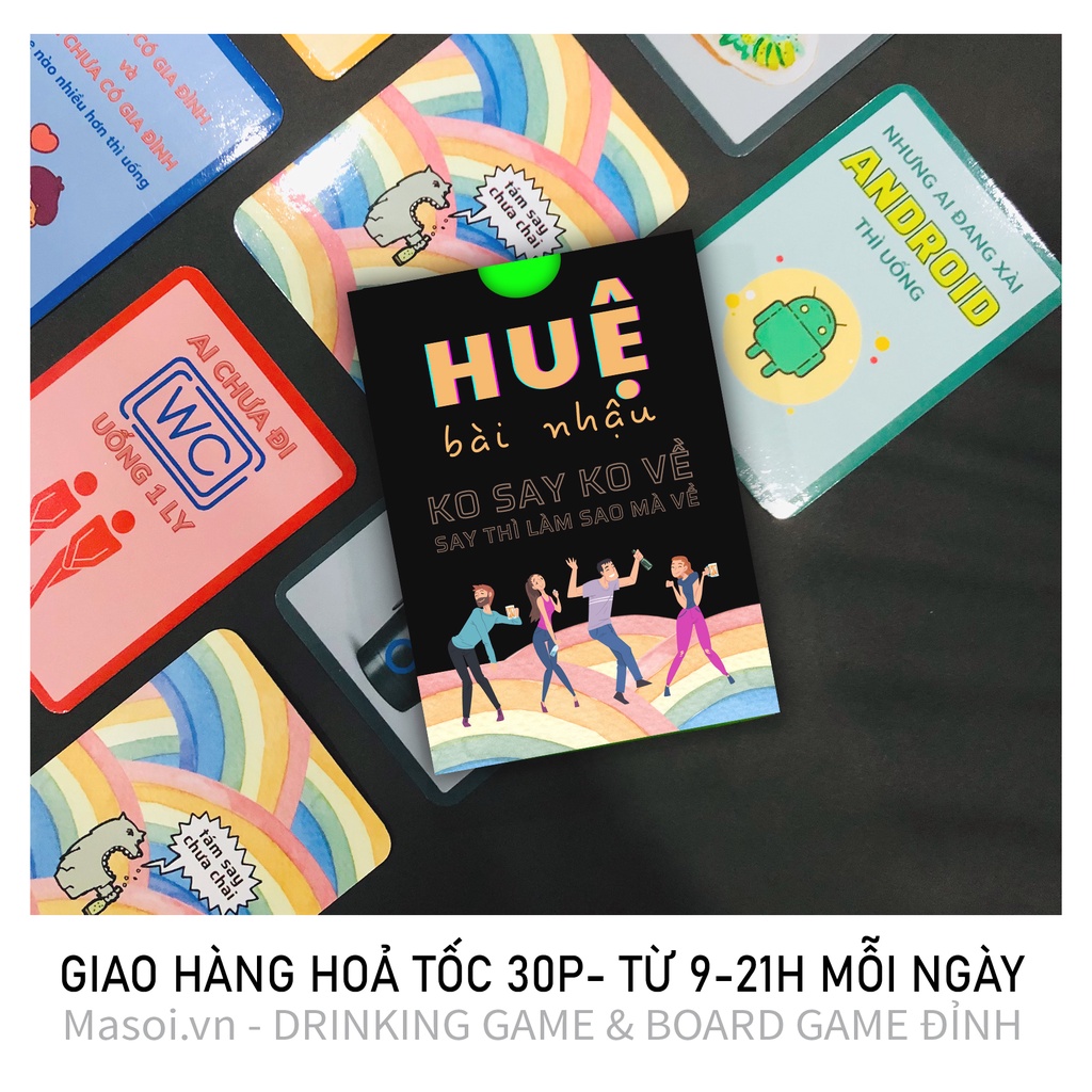 Bộ bài Huệ 70 lá - DRINKING GAME (bài nhậu) KO SAY KO VỀ loại dày - masoi.vn - Boardgame đỉnh