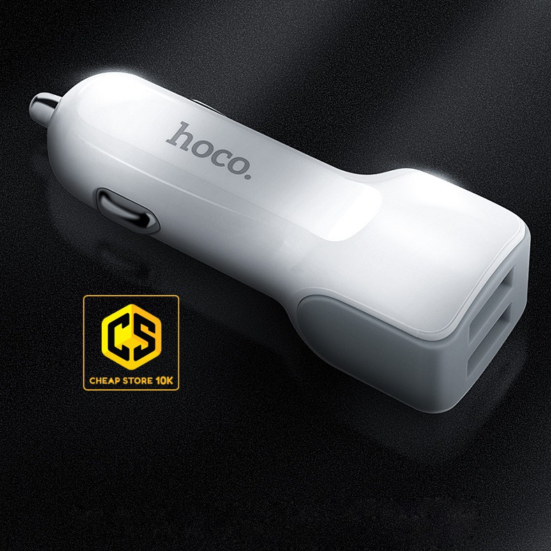 Tẩu sạc ô tô Hoco Z23 2 cổng USB sạc nhanh, cheapstore10k, cheapstore