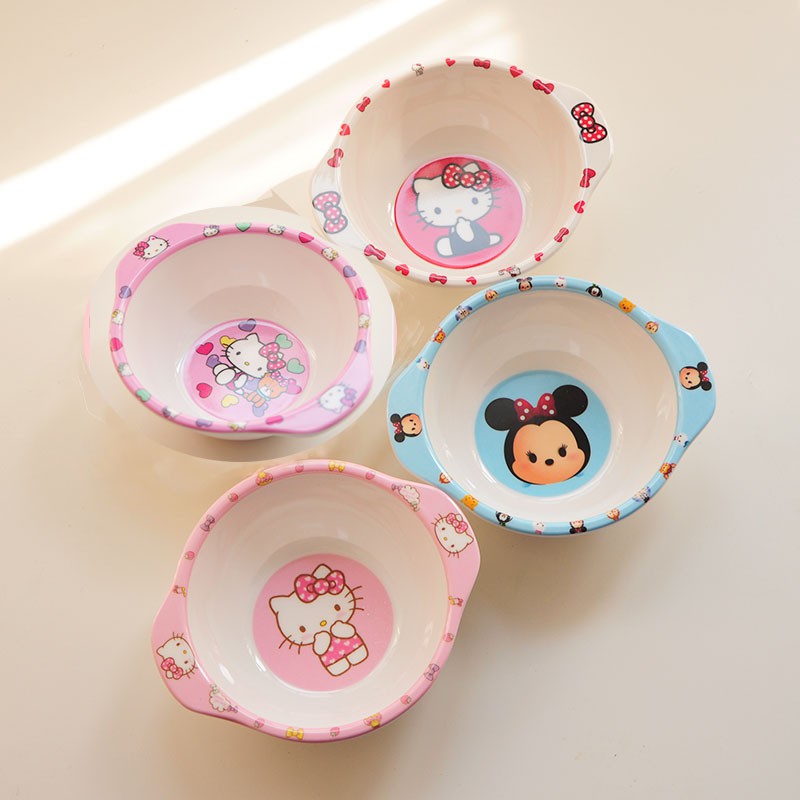 Bát nhựa ăn dặm cho bé hình Hello Kitty, Doraemon , Elsa, Thomas, Pikachu....