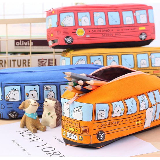 Bóp viết Hình Xe Bus Màu Cam