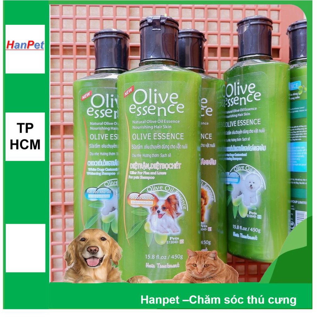 OLIVE 450ml  Sữa tắm chó mèo - Dầu tắm chó mèo tinh dầu ô liu  (4 loại) Dầu gội đầu chó mèo