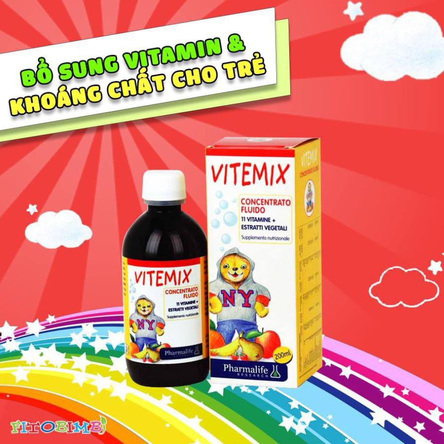 Siro Bổ Sung Vitamin,Khoáng Chất và Calci Fitobimbi Vitemix - Hỗ Trợ Phát Triển Toàn Diện Cho Bé Chai 200ml