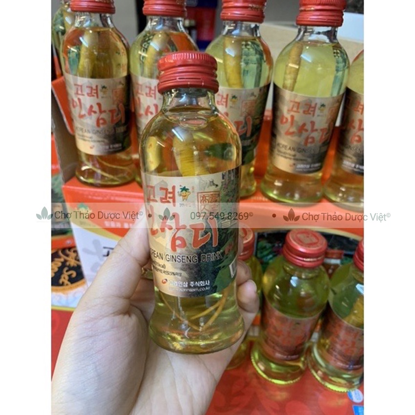 Nước hồng sâm có củ Hàn Quốc hộp 10 chai - Chợ Thảo Dược Việt
