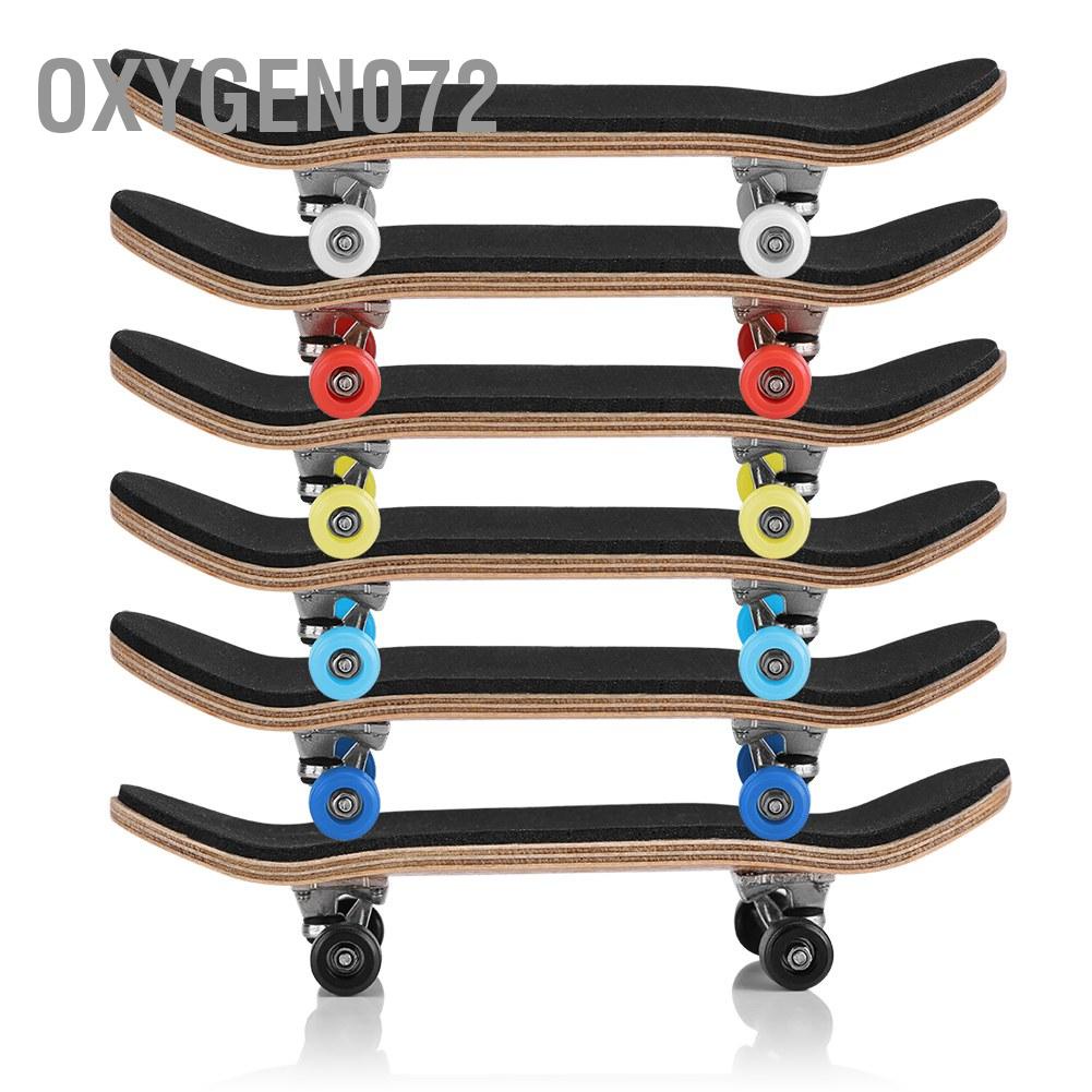 Oxygen072 1Pc Maple Wooden+Alloy Fingerboard Finger Skateboards With Box Reduce Pressure Kids Gifts
