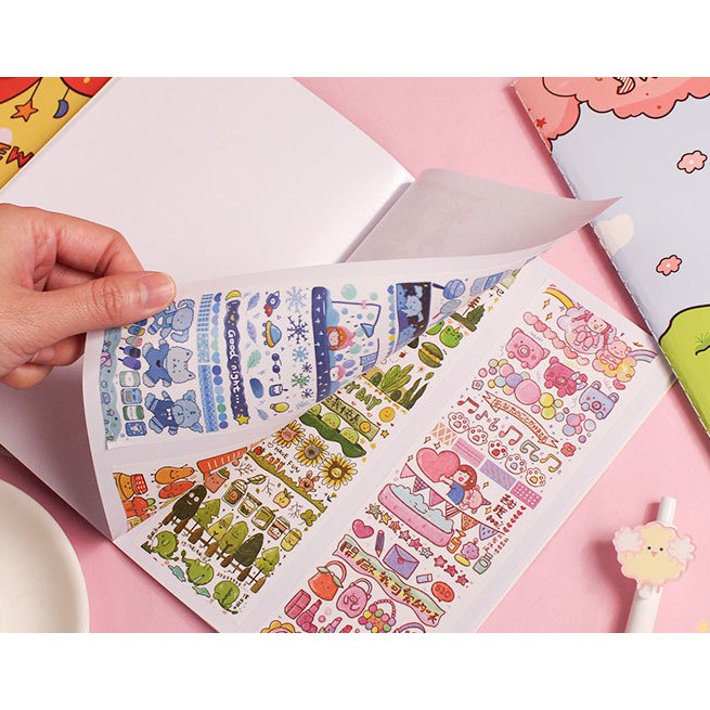 Sổ chiết, sổ lưu trữ Washi Tape, Sticker Mỗi Ngày Mỗi Vui 60 trang khổ A5 xinh xắn