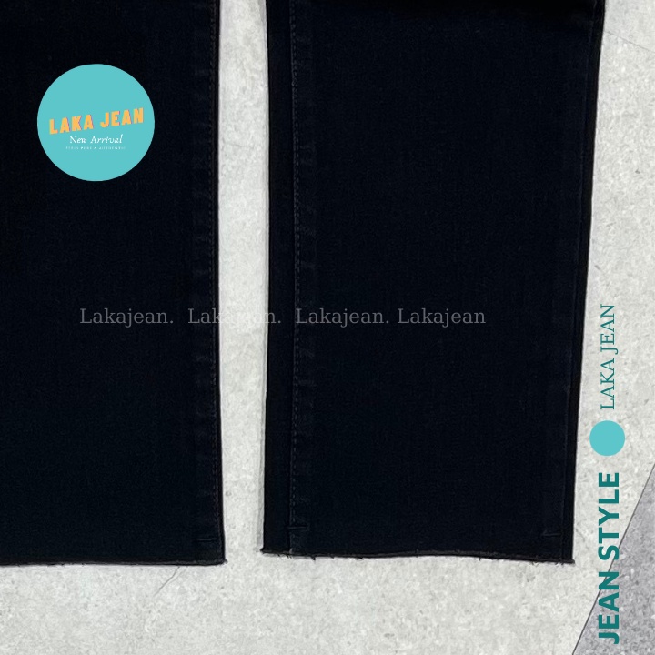 Quần Jeans Nữ Ống Đứng Đen Co Giãn Hàn Quốc LAKA JEAN Quần Bò Lưng Cao, Ống Suông | BigBuy360 - bigbuy360.vn