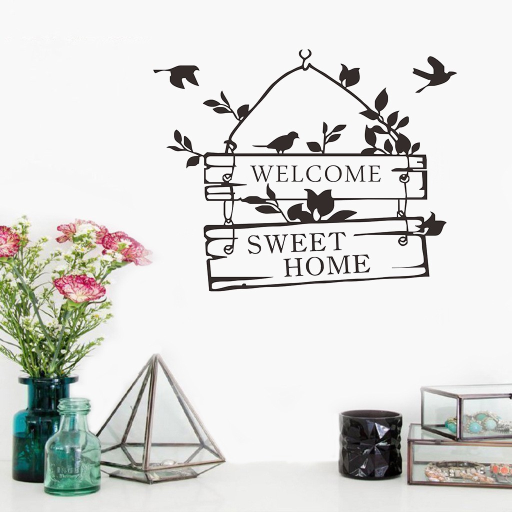 Decal dán tường 3D Welcome sweet home (44 x 58 cm)