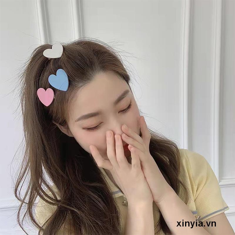 Kẹp Tóc mái hàn quốc hình Trái Tim Nữ Hình Xinh Xắn màu sắc cute