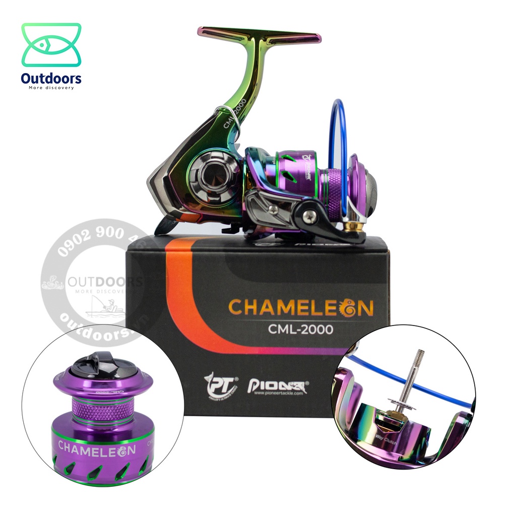 Combo Cần câu máy KW Explorer Lure S M và Máy câu đứng Pioneer Chameleon CML đủ size